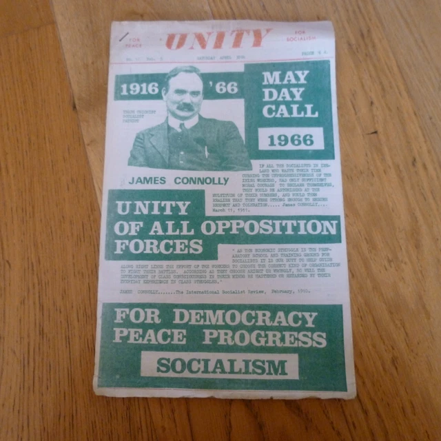 Unity Magazine Example UNITY MAGAZINE DU Parti communiste d'Irlande du Nord avril 1966 vintage ...