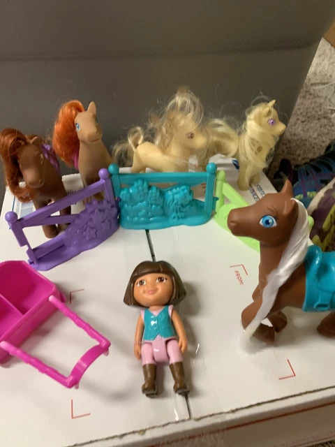 DORA THE EXPLORER Dora Loves Ponies Set horses figures Nick Jr play set ...
