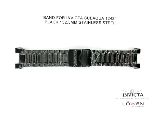 Authentic Invicta Subaqua 12424 Black Stainless Steel 32.5 MM Watch Band