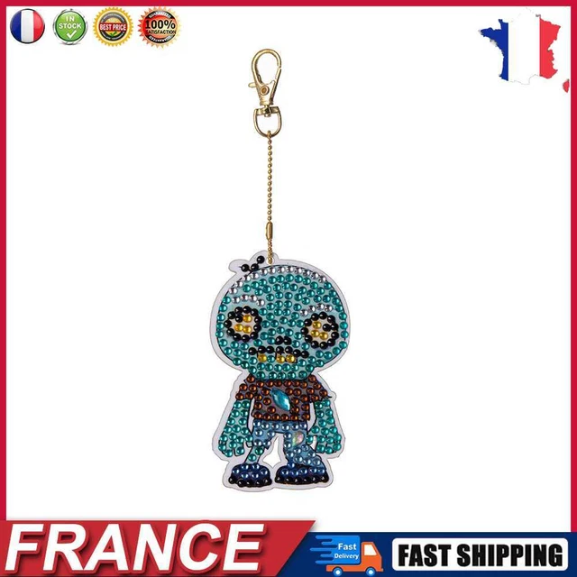 Cartoon Diamond Painting Keychain DIY Luminous Key Ring Pendant (DSK047) fr