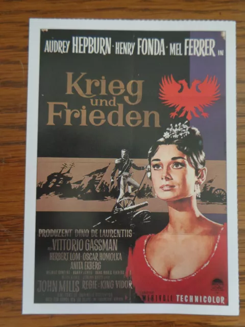 Filmplakatkarte / moviepostercard  cinema  Krieg und Frieden