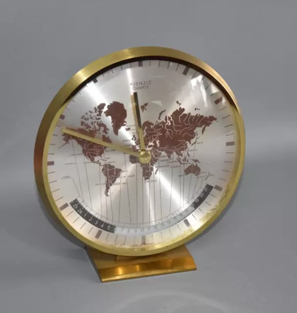 Kienzle Tischuhr Weltzeituhr Weltuhr Quartz Höhe ca. 19 cm Fach #AA3