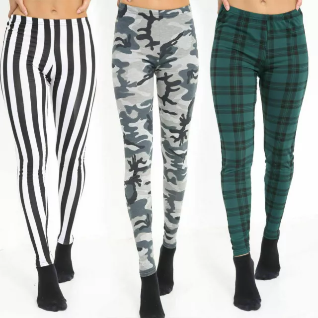 Women Ladies Full Length Printed Legging Jeggings Stretchy Pants Skinny Leggings