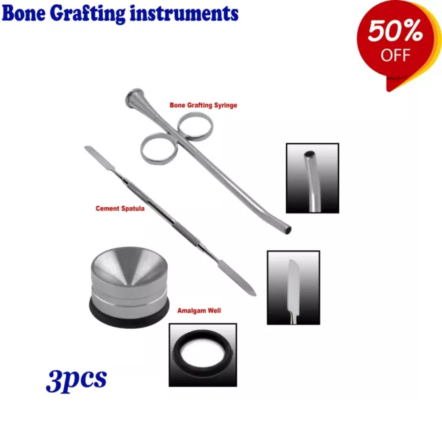 Dental implant Surgical Bone Grafting Syringe,Amalgam well,Spetula Set