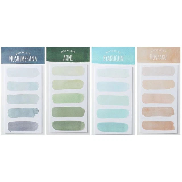 4 Colors Multi-color Watercolor Sticky Notes Durable Message Notes Friend