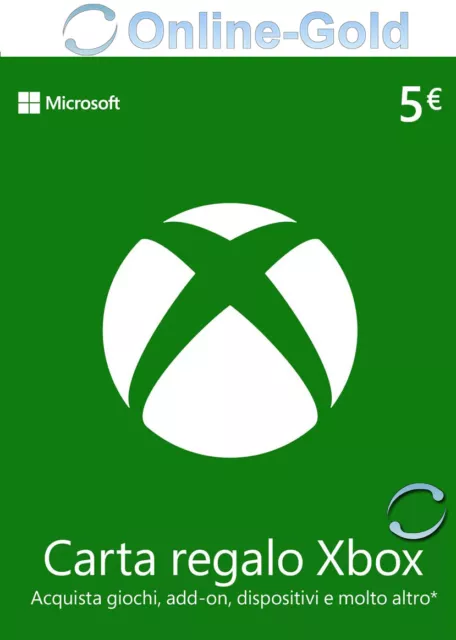 5 EUR - Carta regalo Xbox Codice digitale €5 Euro prepagato Xbox Live - [IT][EU]