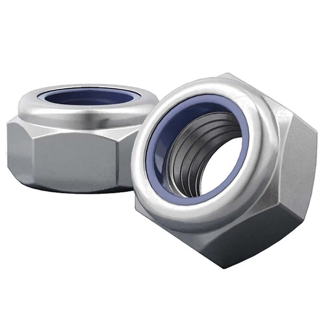 Filo sottile passo dadi Nyloc acciaio inox M8-M20 tipo T DIN 985 nylon Nylock 3