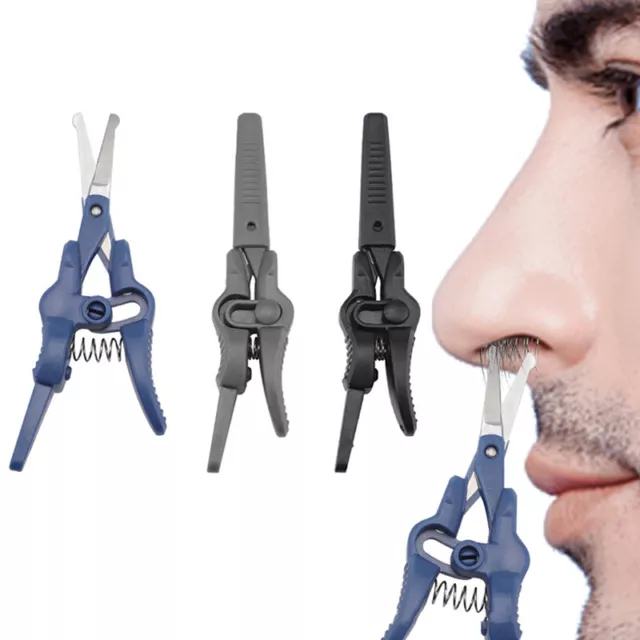 Nose Ear Mustache Hair Remover Scissors Trimmer Round Safety Tips Facial-EL