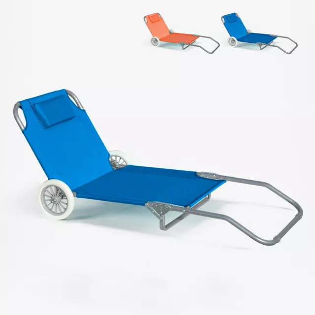 Silla de Playa Tumbona plegable portátil con ruedas piscina Banana