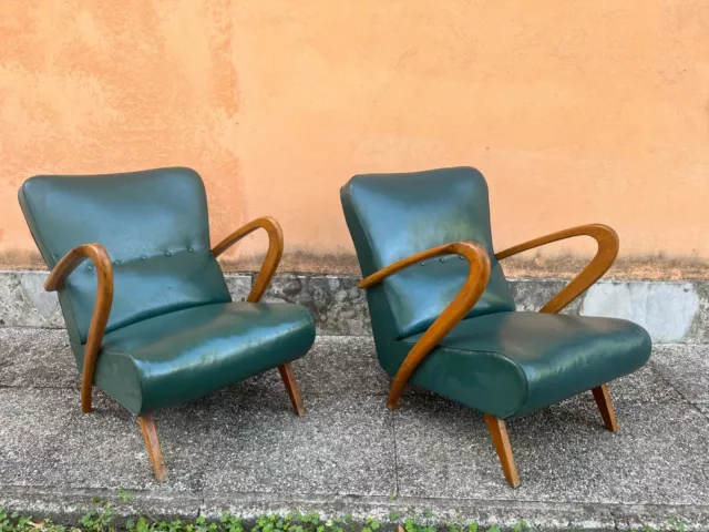 Coppia Di Poltrone Guglielmo Ulrich 1950 Vintage Pair Armchairs Paar Sessel