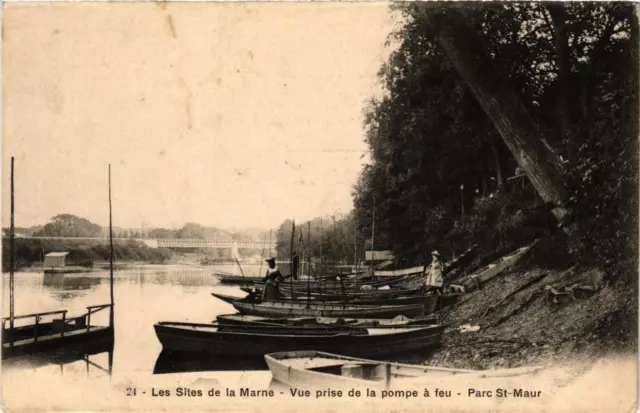 CPA AK Parc St-MAUR Les Sites de la Marne. Fire Pump Taking View (672073)