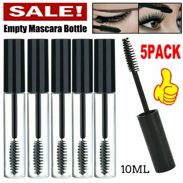 5bottles 10ML Empty Mascara Tube Eyelash Cream Vial/Bottle/Container Cap SET