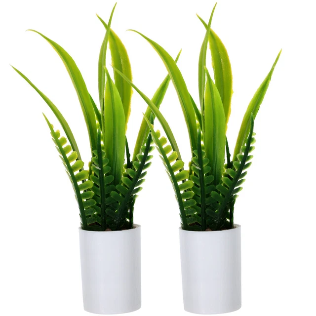 2 Pcs Miniature Tiny Bonsai Faux Flower in Pots Toy House Plant Flower Flowerpot
