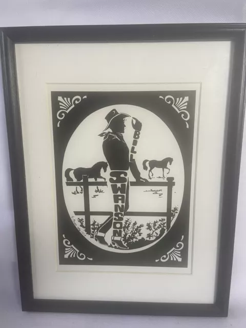 Vintage  Person-Ettes Cowboy Silhouette 1979 Wall Art MCM Swanson