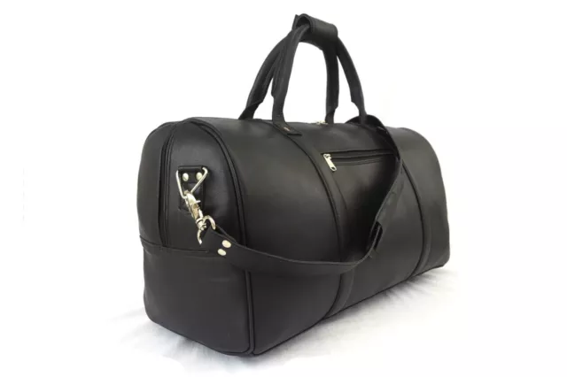 Bolso de viaje de cuero negro de 20 pulgadas, bolsos de equipaje de mano...