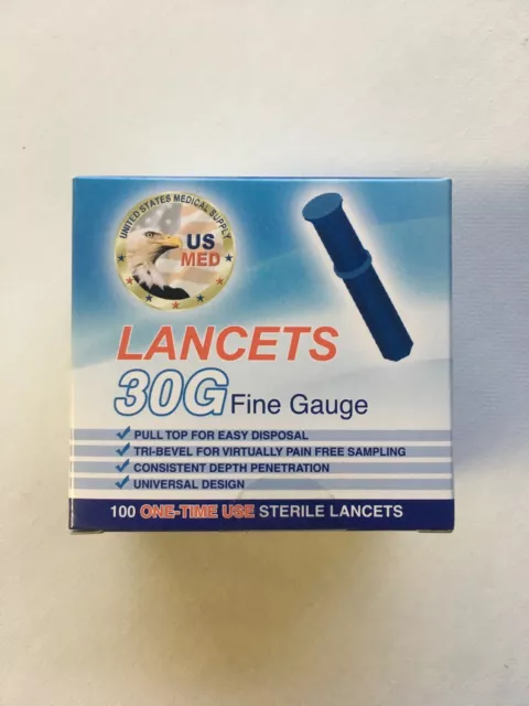Lancets Easy Touch calibre 30 punta estéril delgada 100