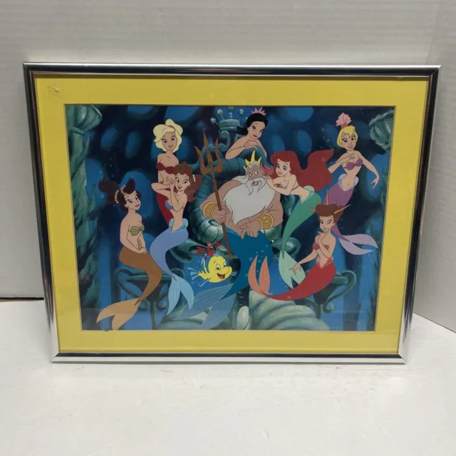 Disney Print King Triton Little Mermaid Sea Lithograph 11" X 14" Framed