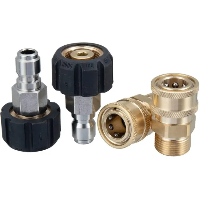2 Pairs M22 14mm to 3/8" Quick Disconnect Connect Adapters for Pressure Washer