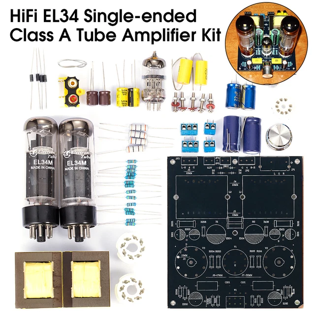 HIFI EL34 VALVE Tube Amplifier Mini Class A Stereo Audio Power Amp DIY