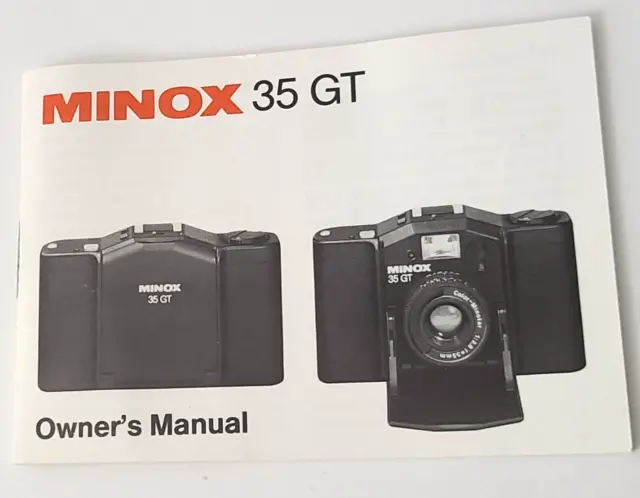 Owner's Instruction Manual for Minox 35GT Film Camera in English