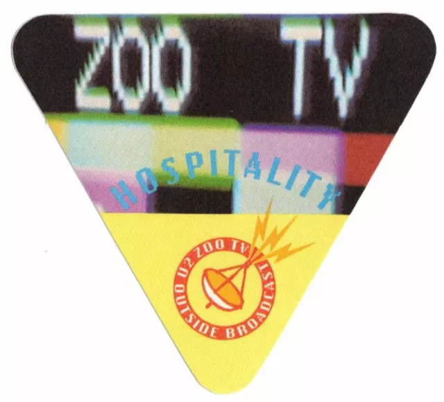 U2  Zoo TV Tour. Yellow Cloth Triangle Hospitality Backstage Pass. OTTO