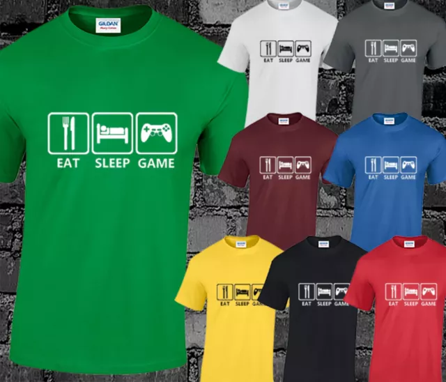 Eat Sleep Game Mens T Shirt Cool Gamer Gaming Present Gift