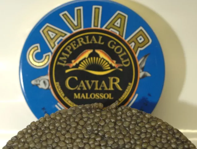 2x30g (100gr / 146 €) Imperial Oro Caviale Malossol 60 Gr Di Acquacoltura Fresco