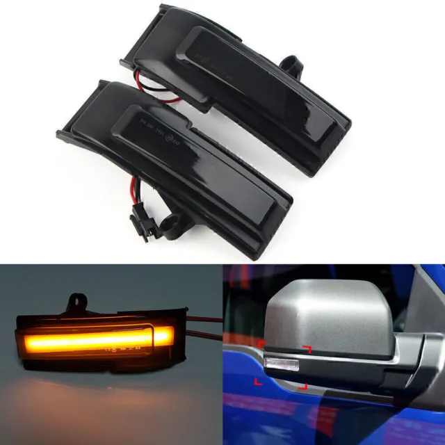 2x Flowing LED Rearview Mirror Dynamic Turn Signal Light For Ford F-150 15-20 GZ