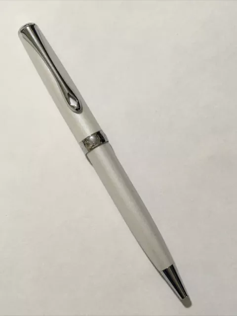 Diplomat Excellence Pearl White Chrome Trim Ballpoint Pen-Black Ink-Germany.