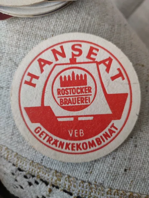 alter DDR Bierdeckel - VEB Getränkekombinat HANSEAT - Rostock 2