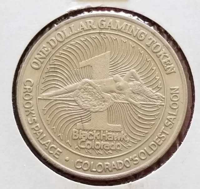OBSOLETE! VTG 1992 CROOK'S PALACE CASINO (Black Hawk) $1 GAMING TOKEN