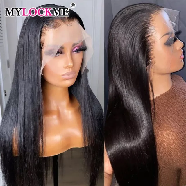 Bone Straight 13x4 Lace Frontal Human Hair Wigs Women Pre Plucked With Baby Hair