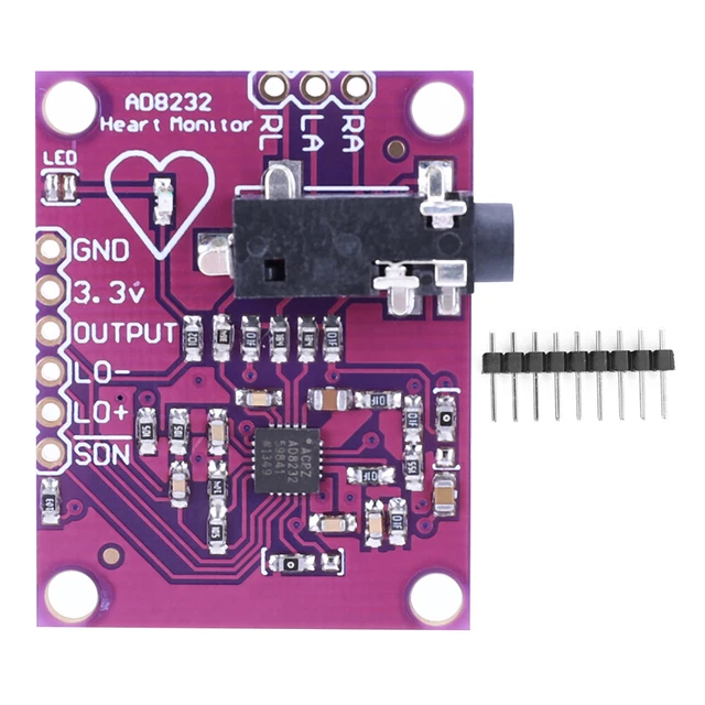 ECG MODULE ECG Monitor Sensor Module Electric Unit Modules for Arduino ...