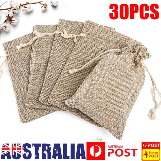 Bags Natural Linen Pouch Drawstring Burlap Jute Jewellery Party Gift Wedding Bag