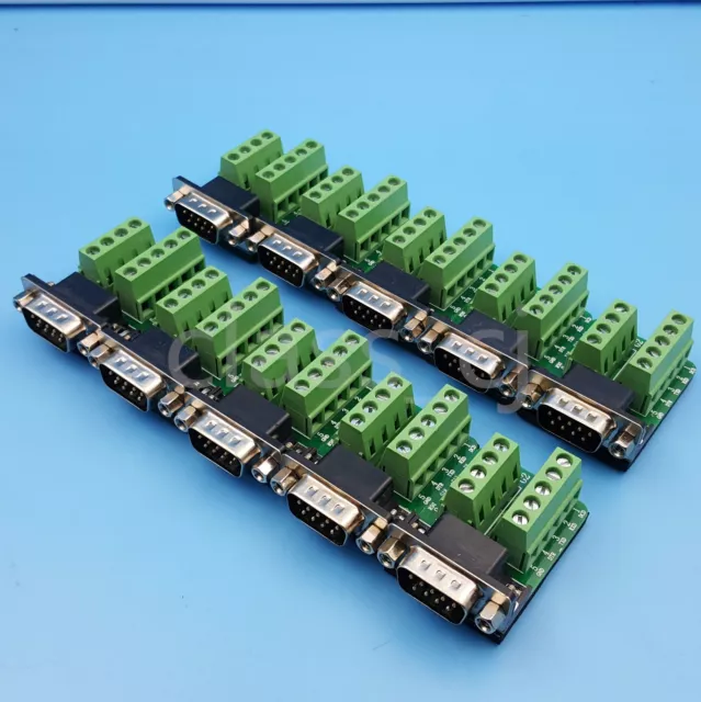 10Pcs DB9 Male Nut 9Pin Plug Breakout Terminals Solderless Connector Adapter