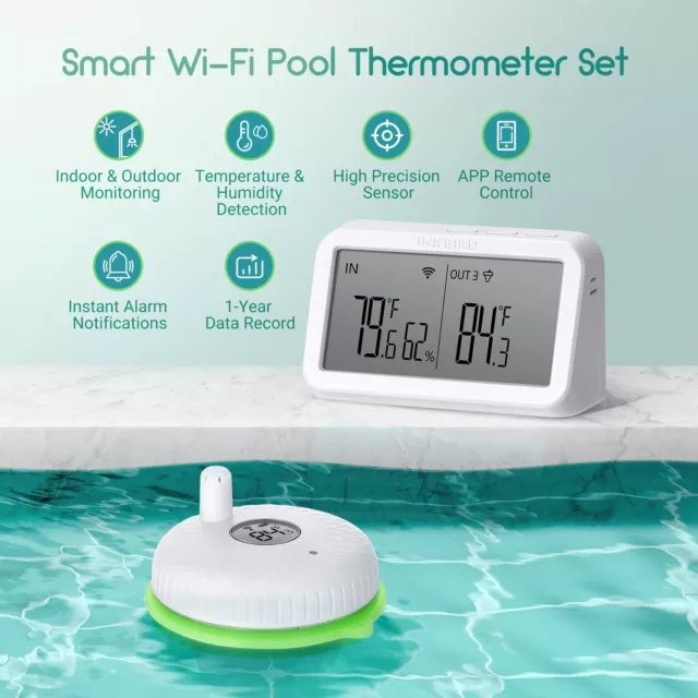 Smart Pool Thermometer + WiFi Gateway Set Swimming Pools Hot Tub Multi-Sensor AU 2