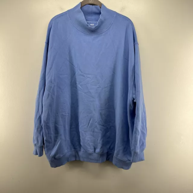AERIE SWEATSHIRT WOMENS XL Light Blue Pullover Mock Neck Long Sleeve ...
