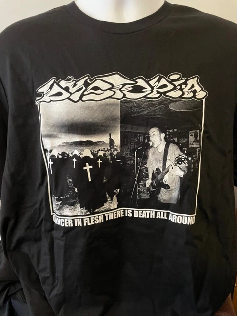 Dystopia shirt Large Limited Rare OOP Grind Metal Crust Punk Rock Hardcore New