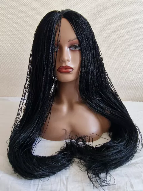 Full Density senegalese Braided Wig black, blond and brown 27 inch 2
