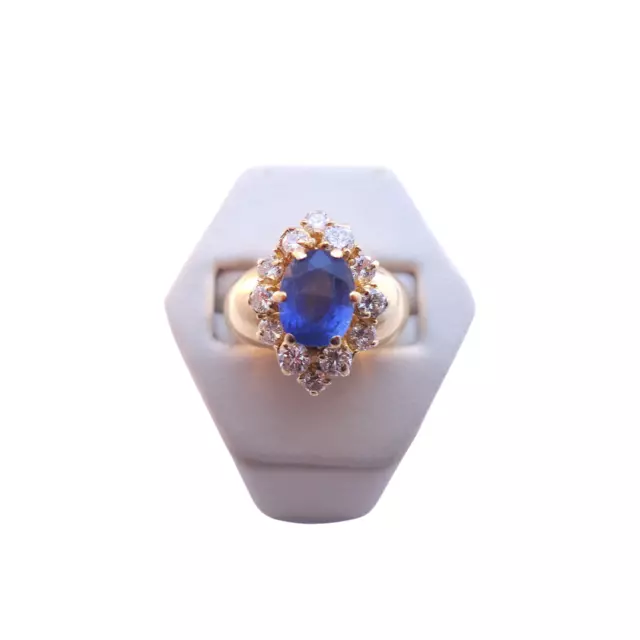 SPLENDIDE BAGUE EN OR 18K SAPHIR ET DIAMANTS POUR 1,20 CARAT or 18 carats