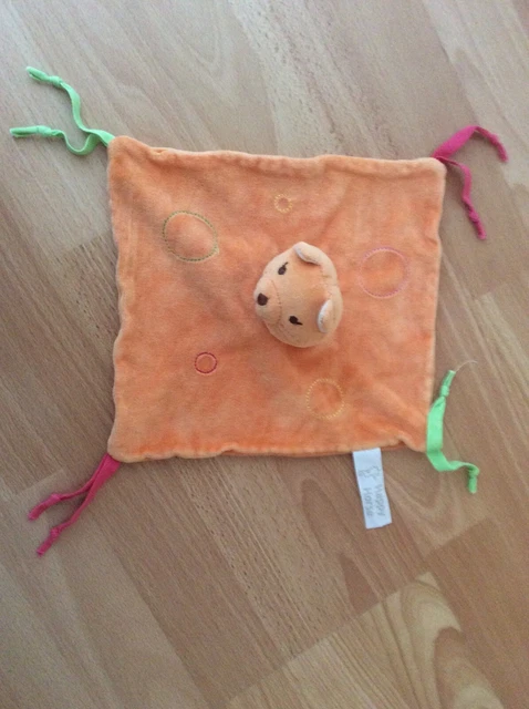 HAPPY HORSE Orange Fox COMFORTER SOFT TOY RATTLE BLANKIE DOUDOU