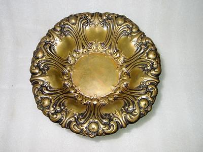 Vintage Old Hand Carved Brass Unique Victorian Shape Fruit Serving Table Tray