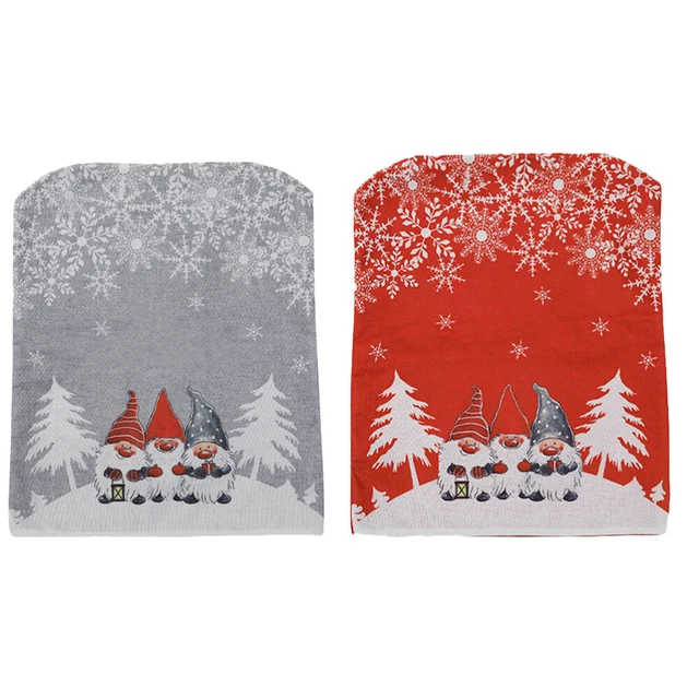 2 piezas fundas de silla para gnome fundas de silla de Navidad fundas de asiento rojas en casa