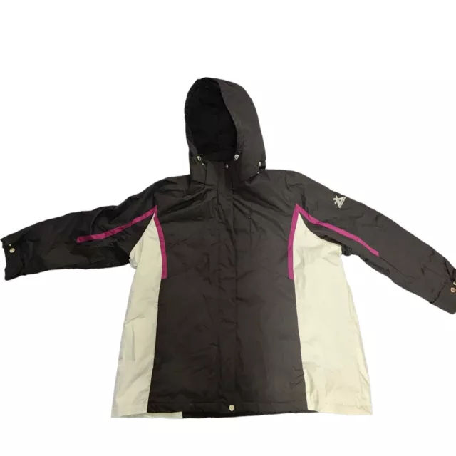 ZeroXposur Women's Jacket Black White Pink Detachable Hood Coat Size 2XL Winter