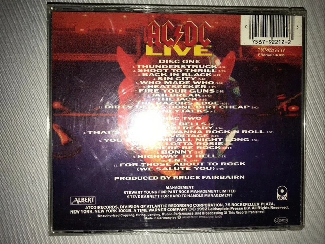VDS CD &AC/DC& Acdc Hard Rock Version Live 2 Cd 1992 Bon Etat EUR 5,00 ...
