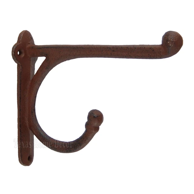 Harness Hook Farm Shed Coat Hanger Heavy Duty Antique Style Rustic Cast Iron 7"
