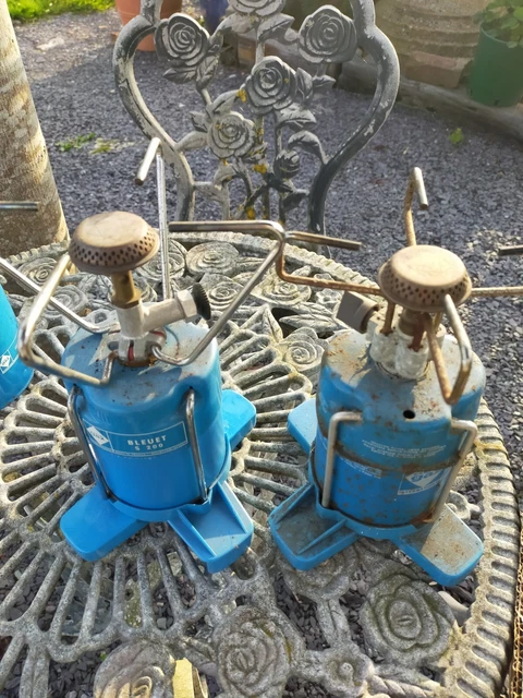 Réchaud Camping Vintage Bleuet S200 - Fabriqué En France - État Correct