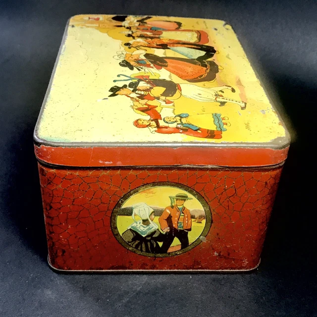 BISCUITS NANTAISE BN - Ancien couvercle boite tole lithographiée sans verre EUR 20,00 - FR