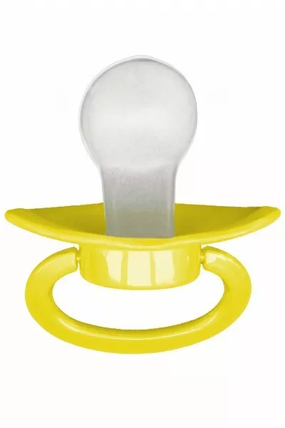 Abdl Pacifier for Adult XXL Plate And Teat Yellow