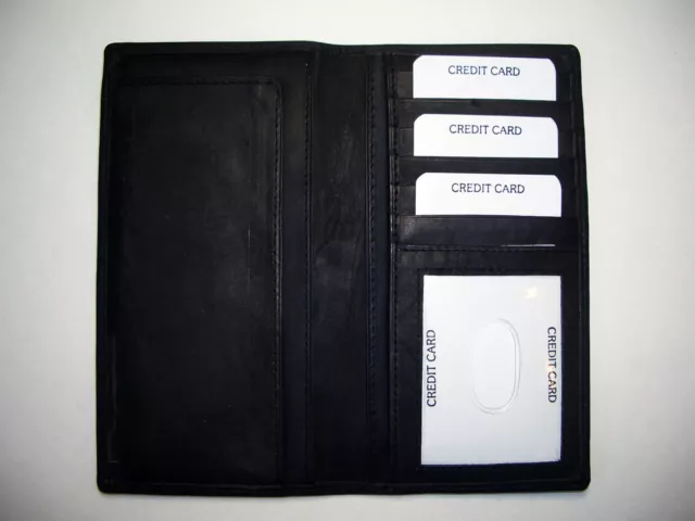 100% Genuine Leather-Checkbook cover with extra divider black (New Design!!!)